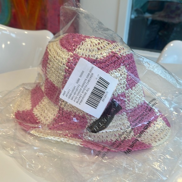 Anthropologie Wyeth Checkered Straw Bucket Hat NEW!! - Picture 7 of 9